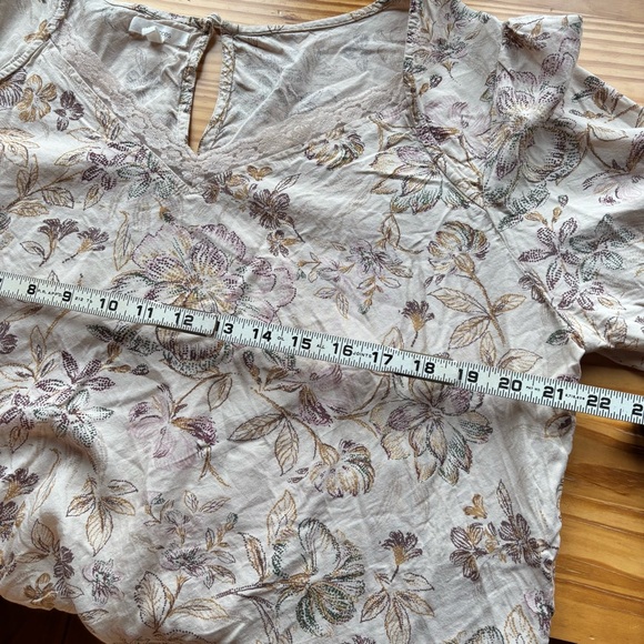 Women’s Floral Boho Cottagecore Blouse XL Lace Trim Prairie Peasant Fairycore - Picture 7 of 11